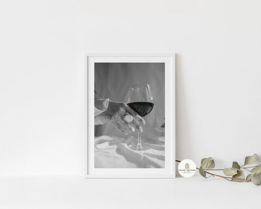 Red Wine Elegance Wall Art Print | Bar Cart Print | Bar Cart Décor | Retro Kitchen Wall Art | Bar Cart Art | Trendy Art | UNFRAMED PRINT