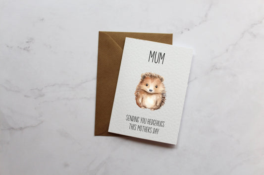 Sending You Hedgehugs This Mother's Day Card | Cards For Mum | Mothers Day Card | Cute Cards | Minimalist Cards | Hedgehog Card