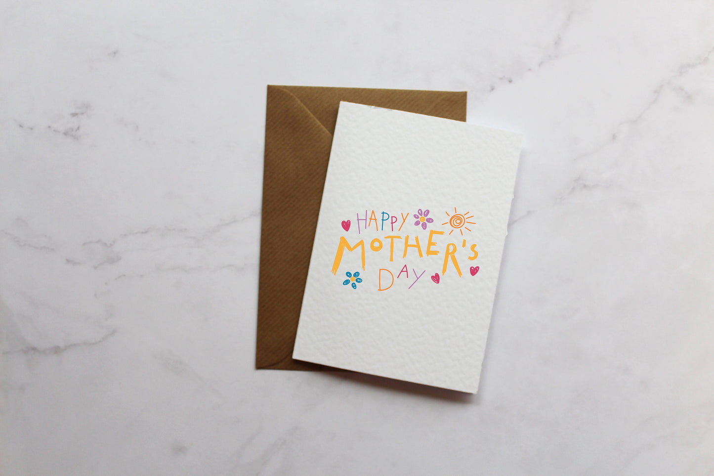 Happy Mother's Day Kids Writing Card | Cards For Mum | Mothers Day Card | Cute Cards | Minimalist Cards | Text Card | Sunshine Cards