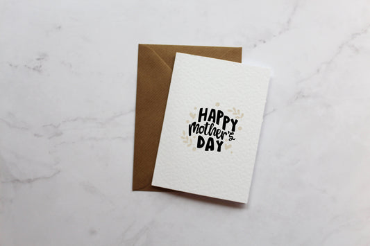 Happy Mother's Day Hearts Card | Cards For Mum | Mothers Day Card | Cute Cards | Minimalist Cards | Text Card | Neutral Cards