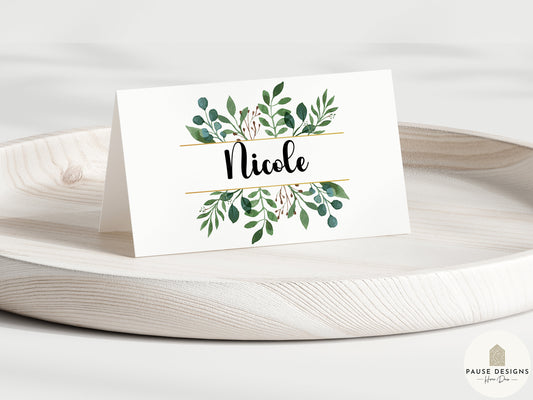 Eucalyptus Wedding Name Place Card | Greenery Place Names | Wedding Place Cards | Table Place Names | Placecards | Event Place Table Names