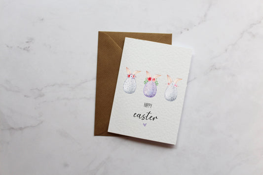 Happy Easter Bunny Easter Eggs  Greetings Card | A6 Greetings Cards | Cute Cards | Easter Cards | Happy Easter | Easter Eggs Card