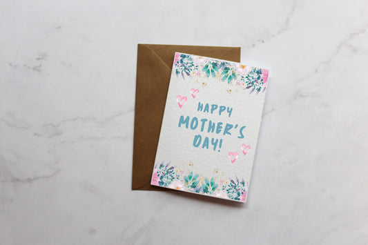 Happy Mother's Day Beautiful Flowers Card | Cards For Mum | Mothers Day Card | Cute Cards | Minimalist Cards | Text Card | Flower Cards