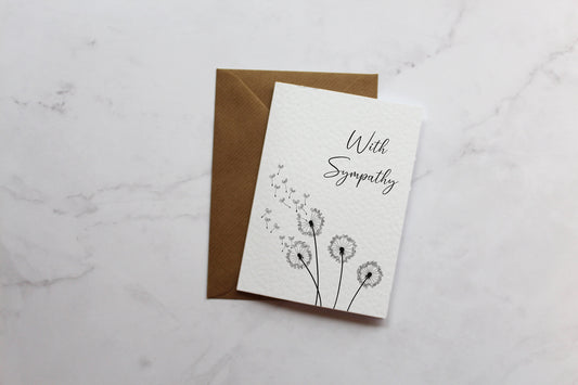 With Sympathy Card For Friend | A6 Card | Sorry For Your Loss | Friend Bereavement Card | Deepest Sympathy Gift | Thinking Of You Card