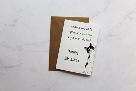 Funny Cat Happy Birthday Card | A6 Greeting Card | Card For Her | Card For Friend | Card For Him | Cat Card | From The Cat