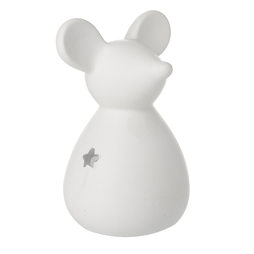 Ceramic Standing Mouse Ornament Matt White